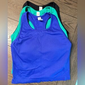 90 degree women’s crop high neck tank with bra shelf (set of 3) medium